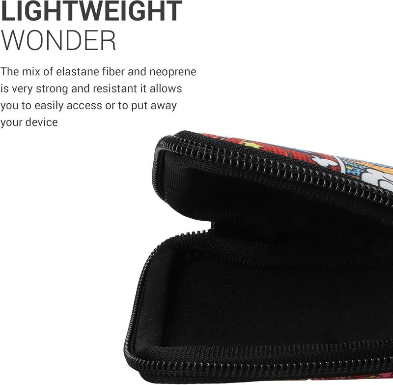 kwmobile حقيبة حمل متوافقة مع نينتندو 3DS XL - حقيبة وحدة التحكم بسحاب وتصميم - رموز كتب كوميدية متعددة الألوان - Image 3